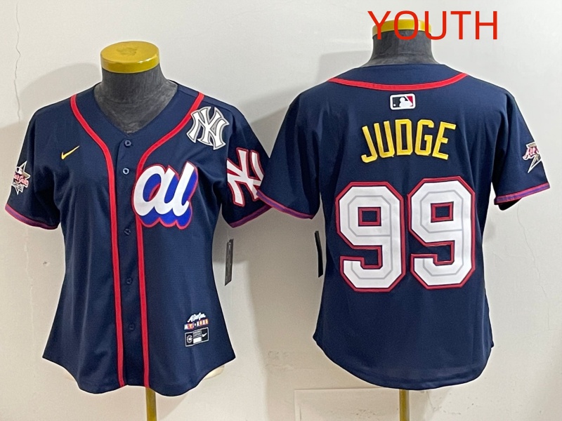 Youth 2025 New York Yankees #99 Judge dark Blue All star Nike MLB Jersey style 002